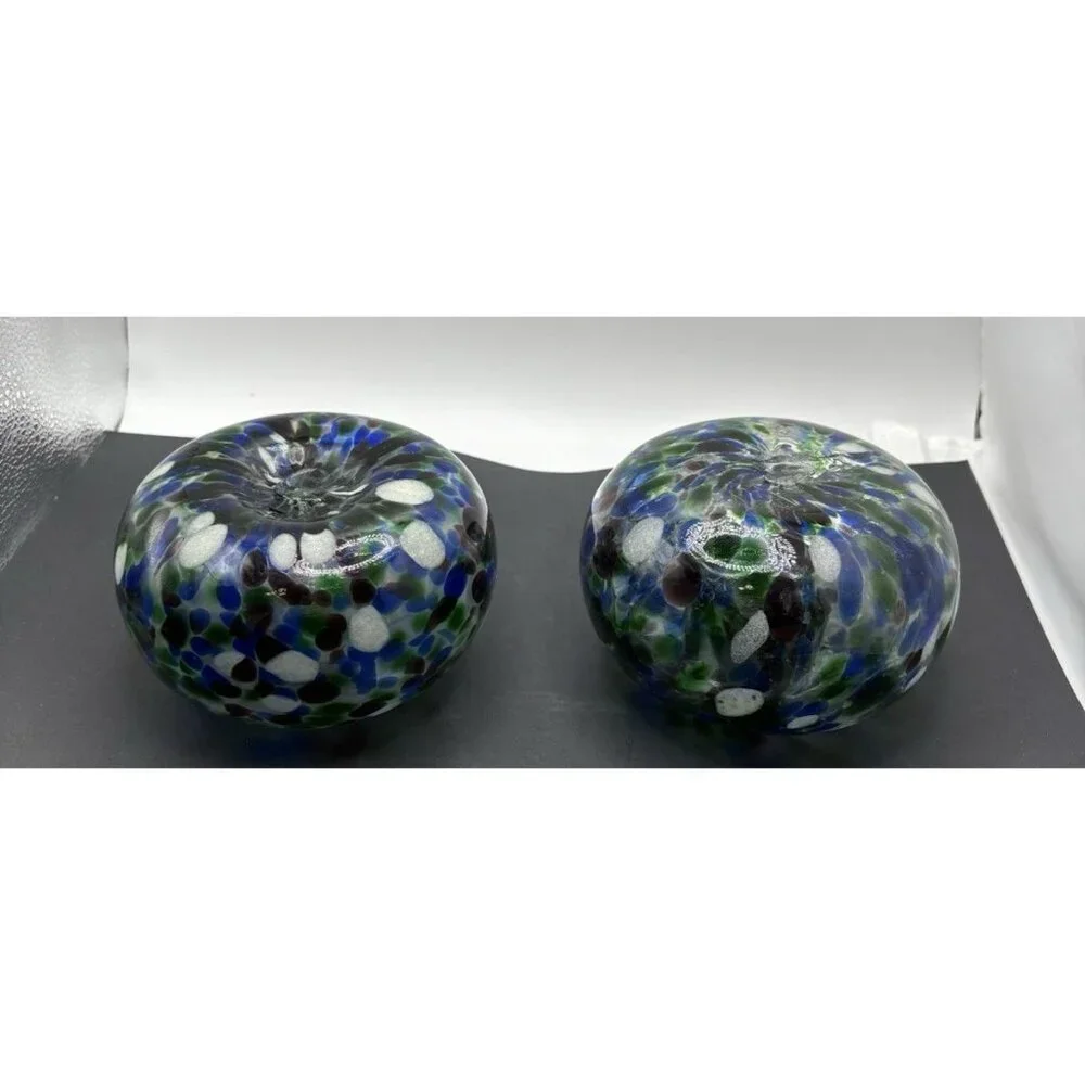Vintage Handblown Glass Votive Candle Holder Set Of 2